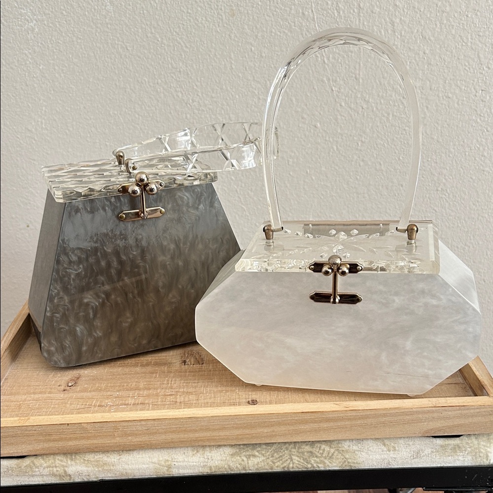 Vintage Gray and White Acrylic Handbag’s